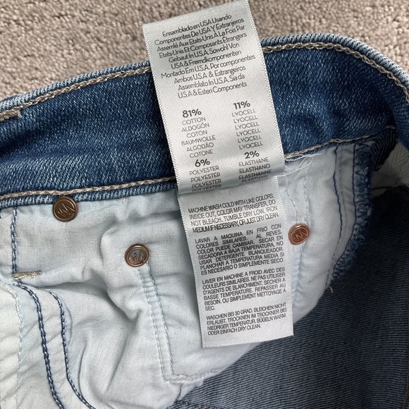 MOTHER Jeans Womens 28 Blue Insider Ankle Fray Sweet Lime Cropped Flare USA VTG - Picture 8 of 15